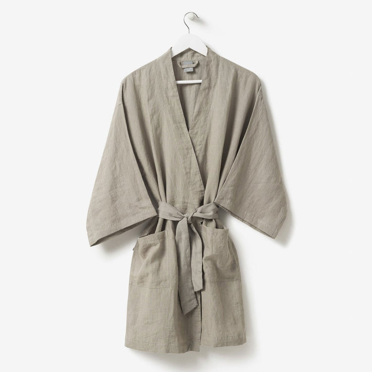 Women's Short Linen Robe